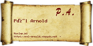 Pál Arnold névjegykártya
